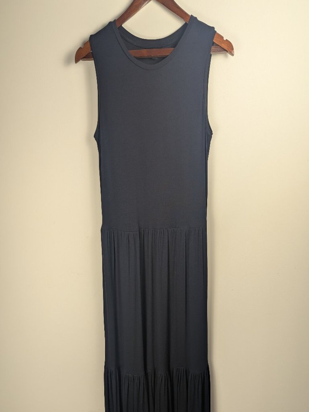 Saint + Sofia Navy Tiered Maxi Dress | Sustainable Birla Viscose | US 4